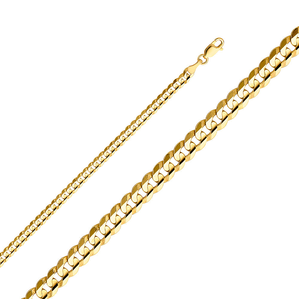 14K Yellow Gold Cuban 100 Concave