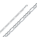 14K White Gold Figaro 3+1 150 Concave