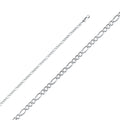 14K White Gold Figaro 3+1 60 Concave