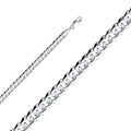 14K White Gold Cuban 180 Concave