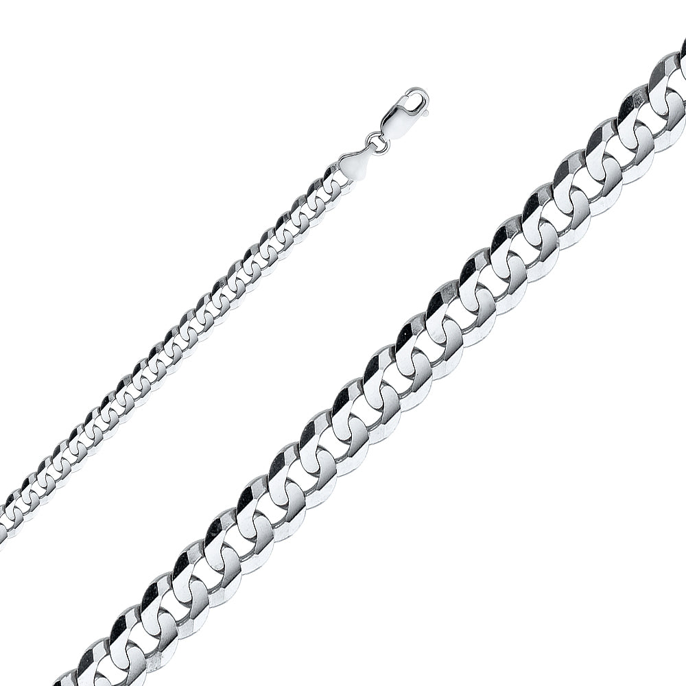 14K White Gold Cuban 180 Concave