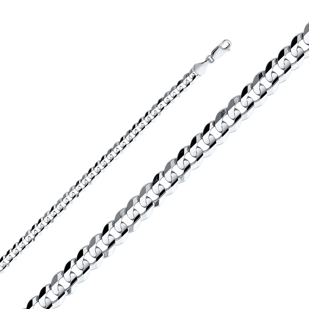 14K White Gold Cuban 150 Concave