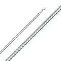 14K White Gold Cuban 120 Concave