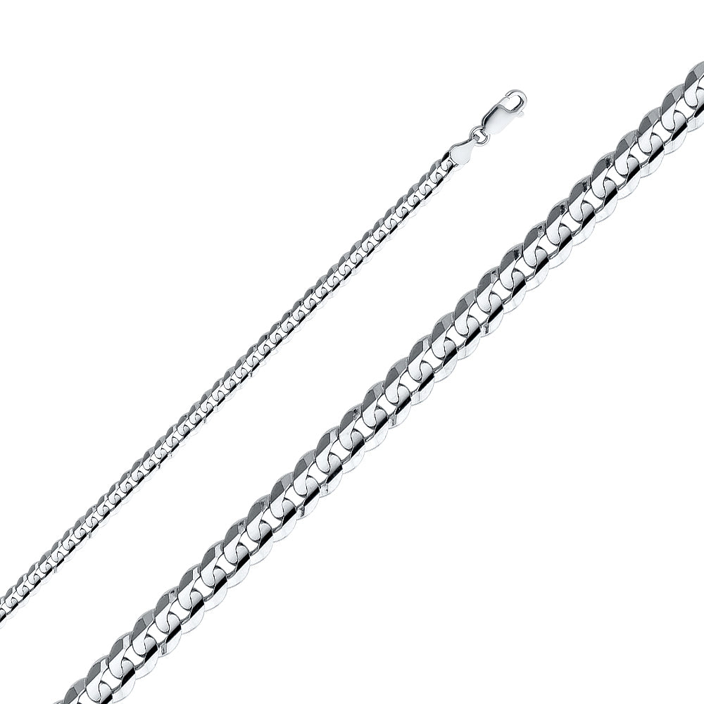 14K White Gold Cuban 120 Concave