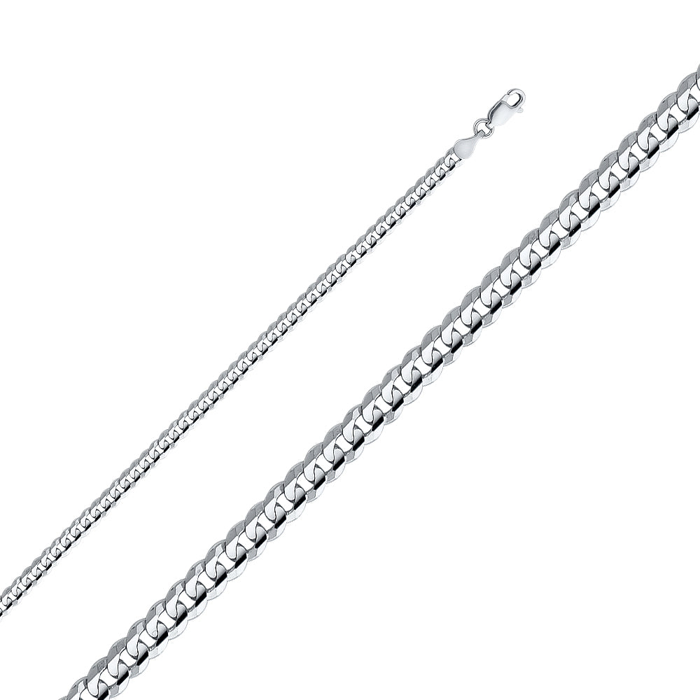 14K White Gold Cuban 100 Concave