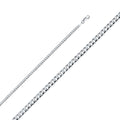 14K White Gold Cuban 80 Concave