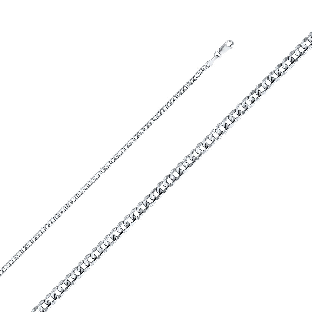 14K White Gold Cuban 60 Concave