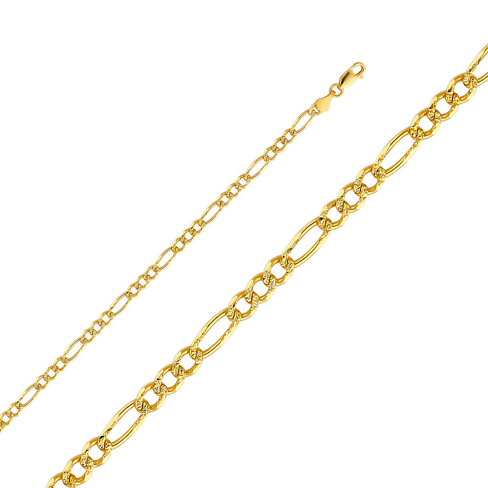 14K Yellow Gold Figaro 3+1 100 Yp