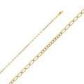 14K Two Tone Gold Figaro 10+7 Wp 60