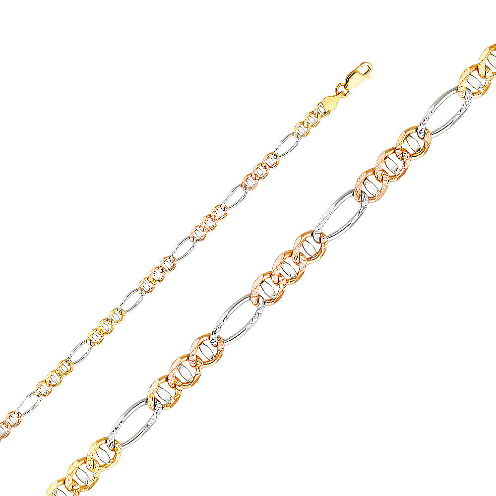 14K Yellow White Rose Gold Ficonucci 3+1 100 Concave