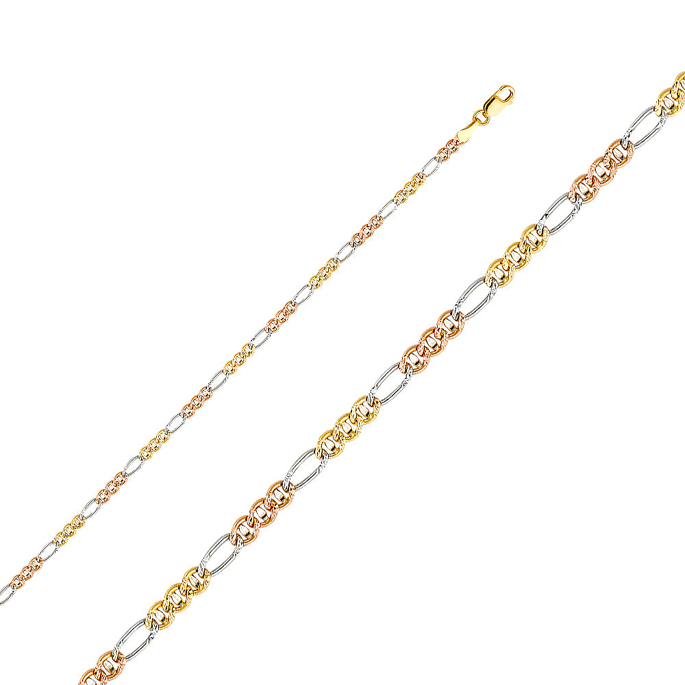 14K Yellow White Rose Gold Ficonucci 3+1 60 Concave