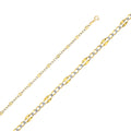 14K Two Tone Gold Stamp Figaro 3+1 60 Wp Diamond Cut