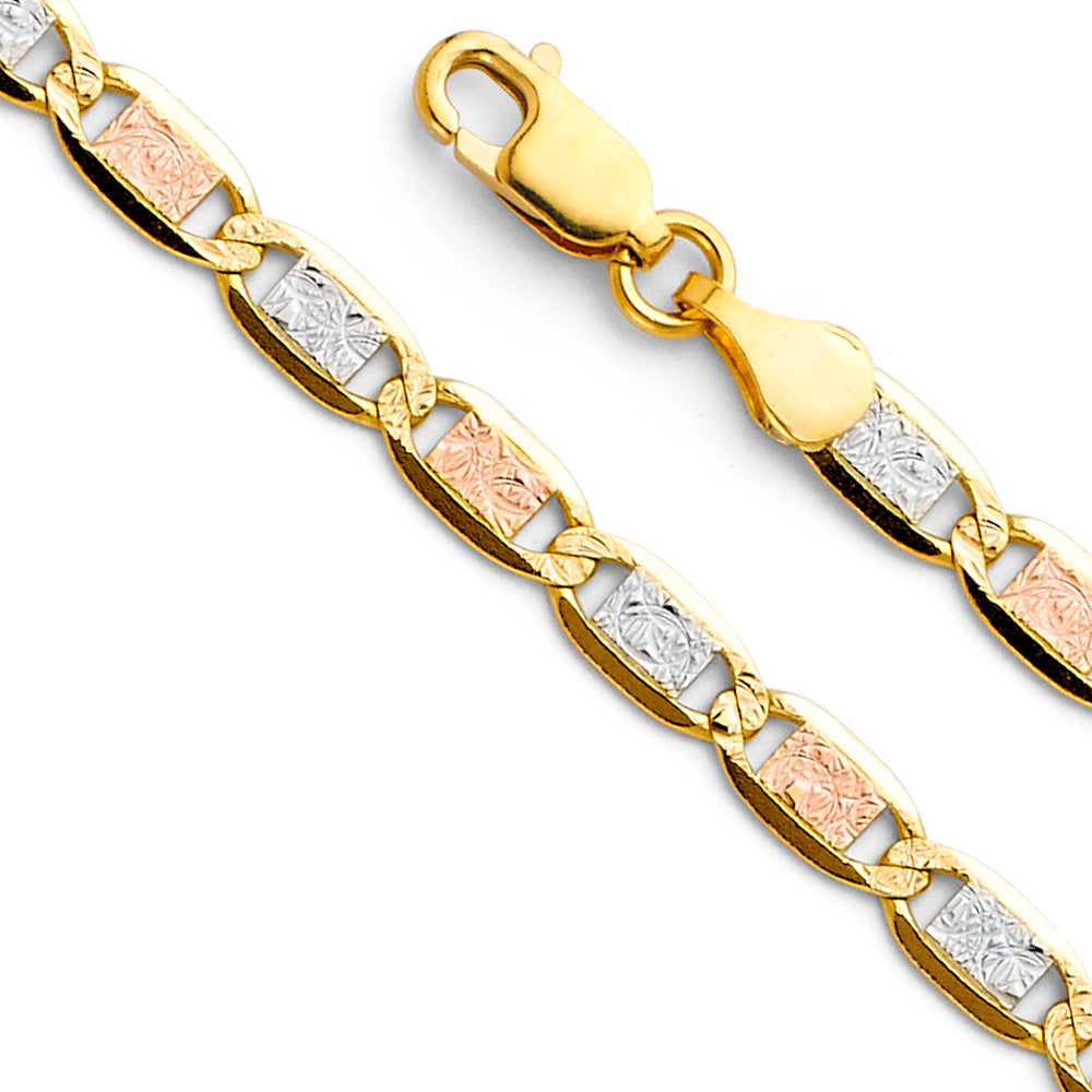 14K Yellow White Rose Gold Valentino 100