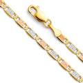 14K Yellow White Rose Gold Valentino 80