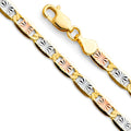 14K Yellow White Rose Gold Valentino 100 Star Diamond Cut