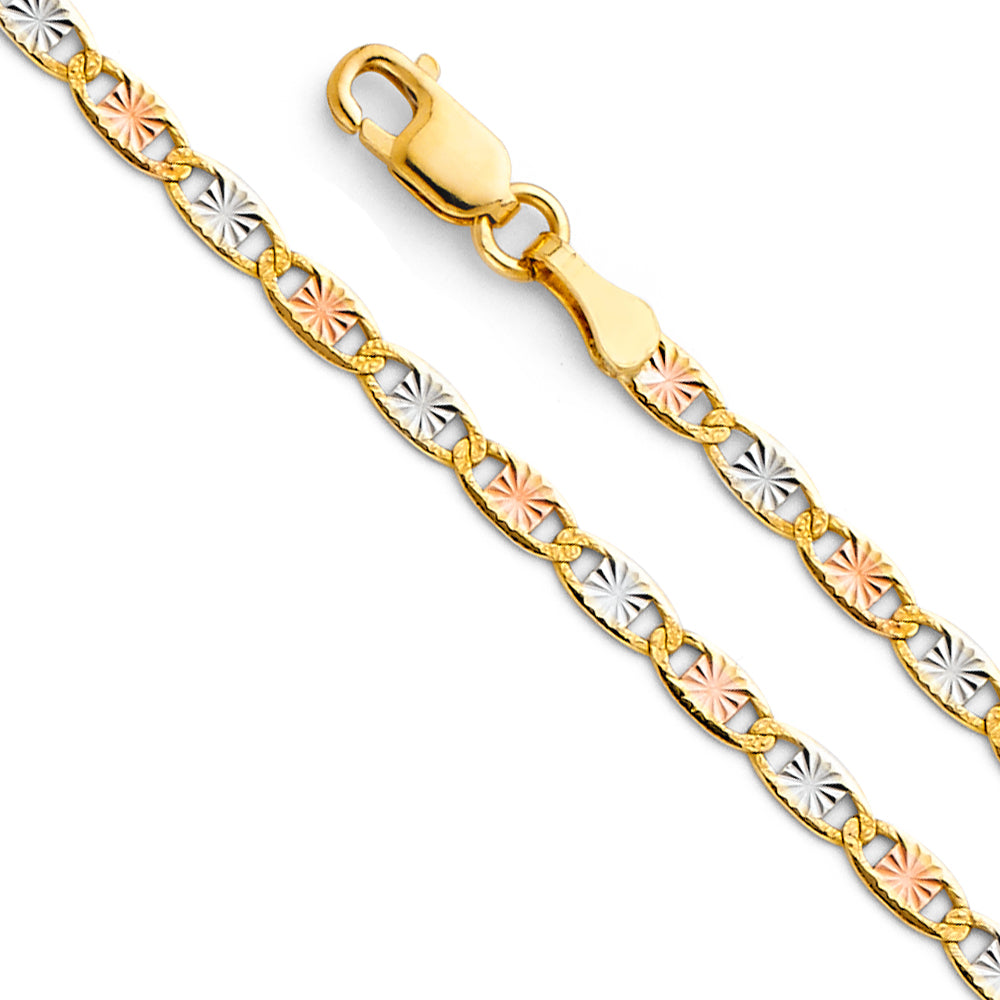 14K Yellow White Rose Gold Valentino 60 Star Diamond Cut
