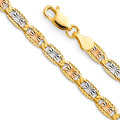 14K Yellow White Rose Gold Valentino 100 Star/Edge Diamond Cut