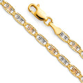 14K Yellow White Rose Gold Valentino 80 Star/Edge Diamond Cut