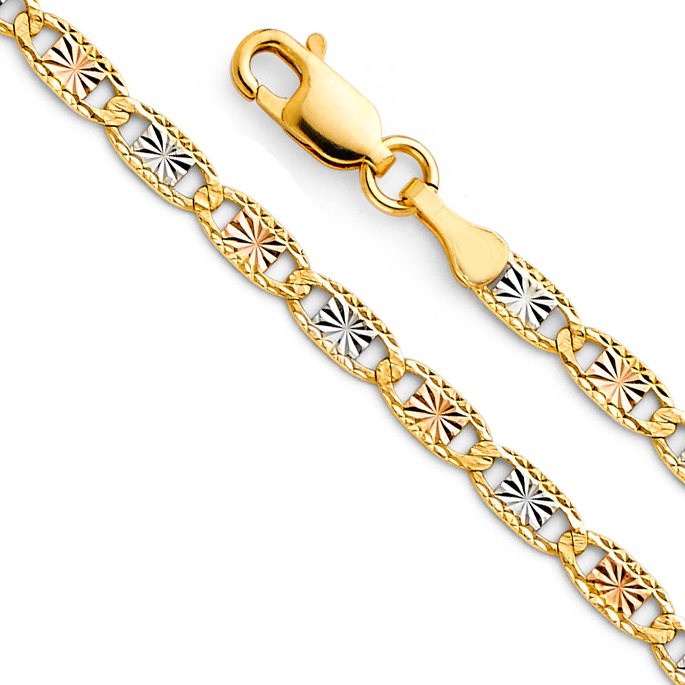 14K Yellow White Rose Gold Valentino 80 Star/Edge Diamond Cut