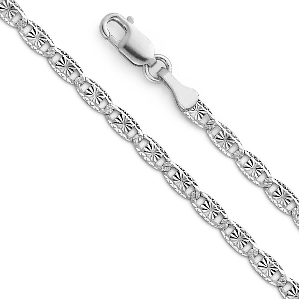 14K White Gold Valentino 60 Star/Edge Diamond Cut