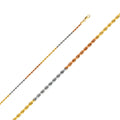 14K Yellow White Rose Gold Solid Rope 1.9 mm Diamond Cut