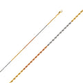 14K Yellow White Rose Gold Solid Rope 1.5 mm Diamond Cut