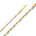 14K Two Tone Gold Figarope 7.5 mm