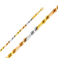 14K Yellow White Rose Gold Figarope 4 mm