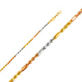 14K Yellow White Rose Gold Figarope 3 mm