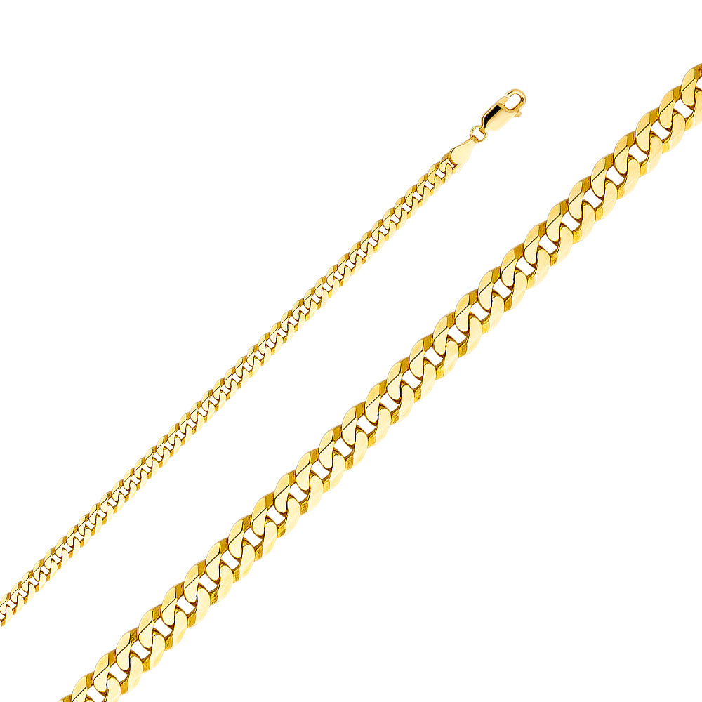 14K Yellow Gold Flat Cuban Bevelled 120