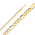 14K Yellow Gold Hollow Figaro 3+1 Bevel 150