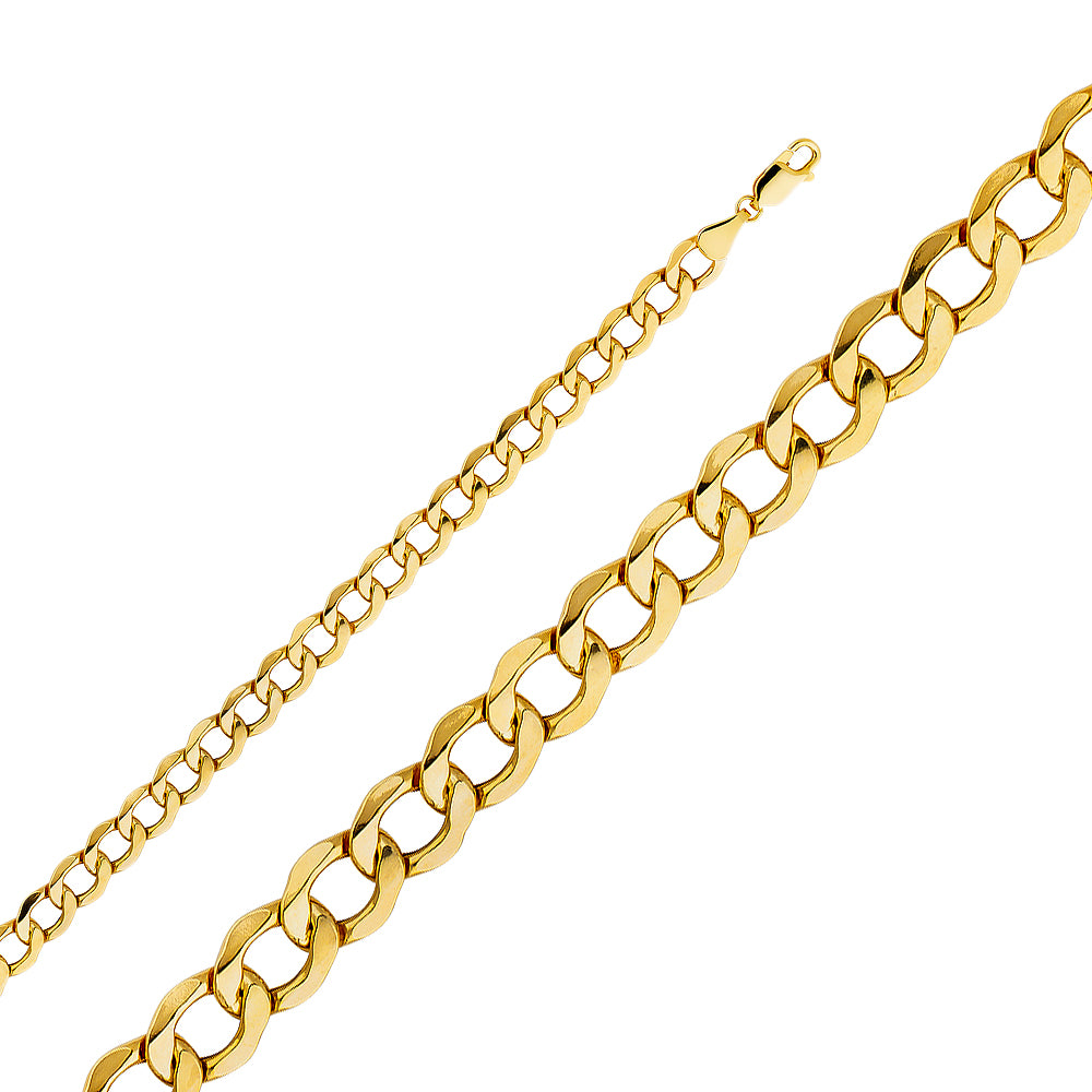 14K Yellow Gold Hollow Cuban Bevel 150