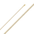14K Two Tone Gold Hollow Cuban Bevel 60 Wp