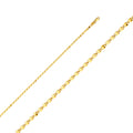 14K Yellow Gold Hollow Curve Mirror 40
