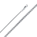 14K White Gold Hollow Square Franco 40