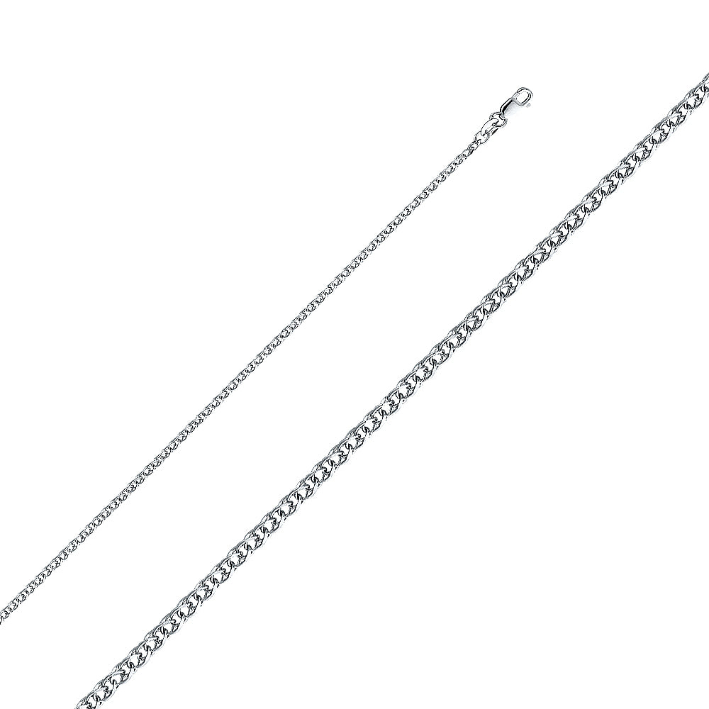 14K White Gold Flat Open Wheat 35