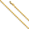 14K Yellow Gold 2 mm Moon-Cut Bead Chain