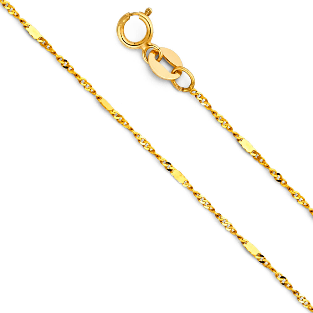14K Yellow Gold Singapore With Bar 26