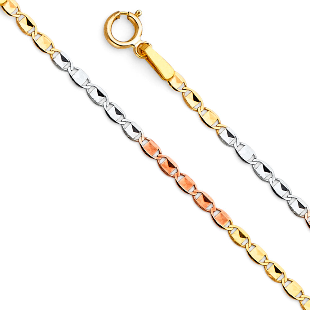 14K Yellow White Rose Gold Plated Mariner 30 Diamond Cut