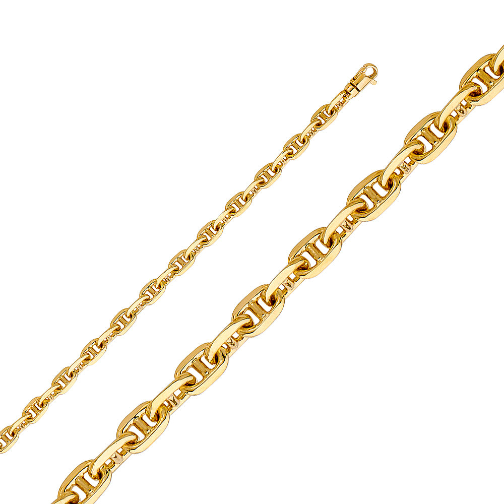 14K Yellow Gold Hand-Made Anchor Chain