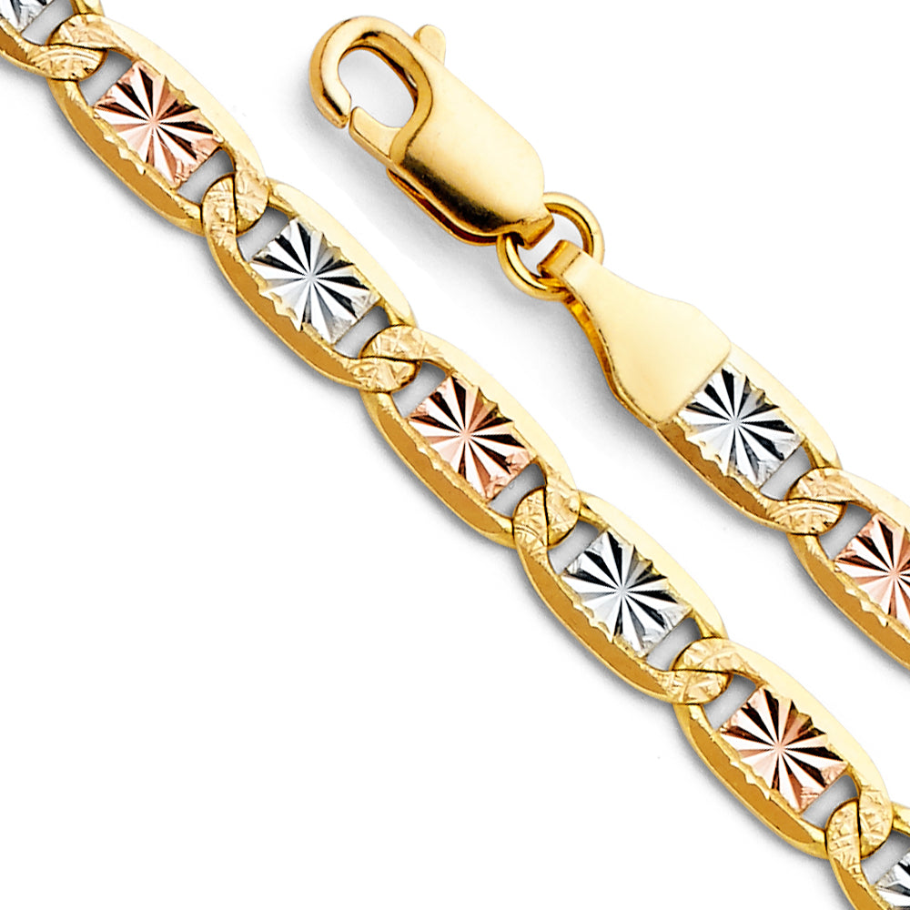 14K Yellow White Rose Gold Valentino 120 Star Diamond Cut