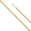 14K Yellow Gold 4.0 mm Solid Miami Cuban 120
