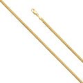 14K Yellow Gold 3.3 mm Solid Miami Cuban 100