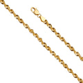 14K Yellow Gold 3.3 mm French Hollow Rope