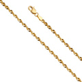 14K Yellow Gold 2.5 mm French Hollow Rope
