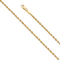 14K Yellow Gold 1.9 mm French Hollow Rope