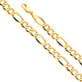 14K Yellow Gold 8.3 mm Hollow Figaro 3+1 Bevel 200
