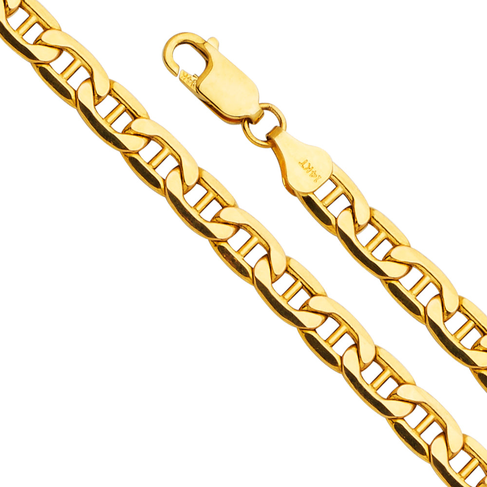 14K Yellow Gold 6.2 mm Hollow Mariner Bevel 160