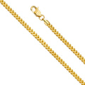 14K Yellow Gold 2.7 mm Hollow Square Franco 65