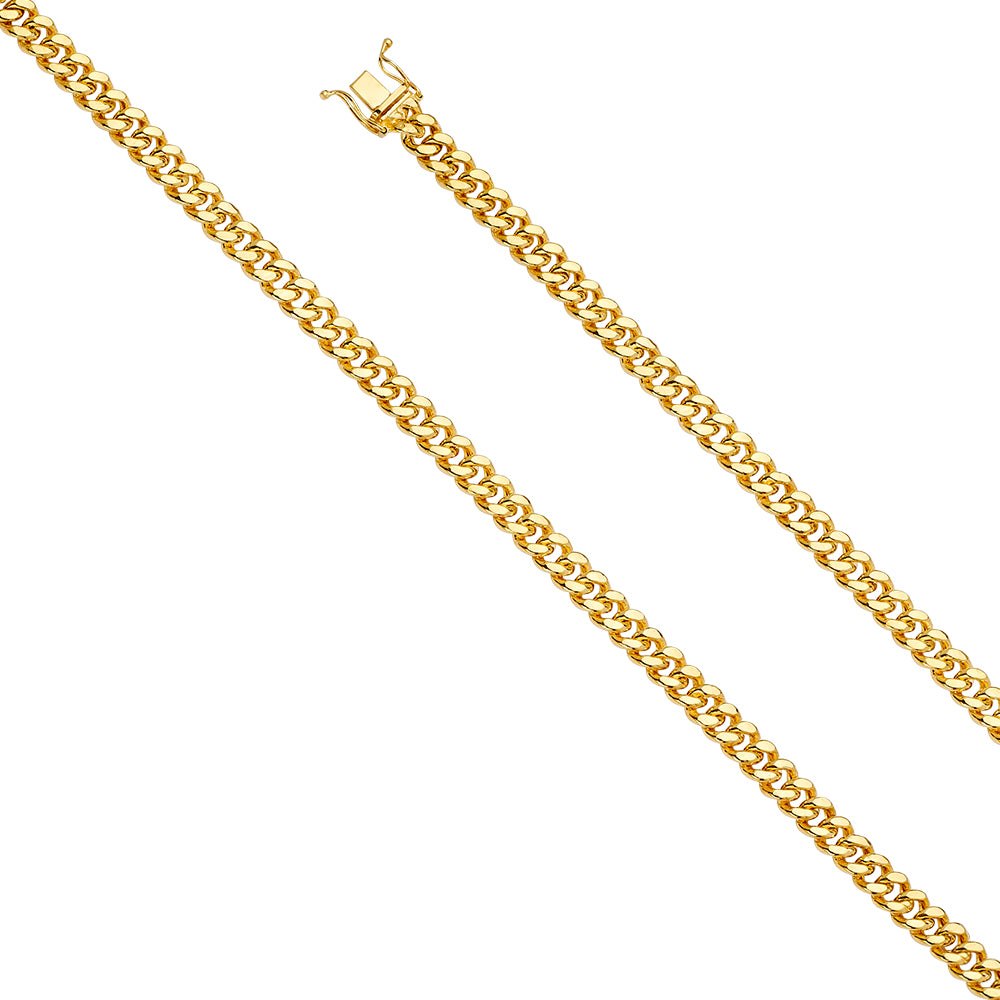 14K Yellow Gold 5.7 mm Hollow Miami Cuban 150 with Box Lock